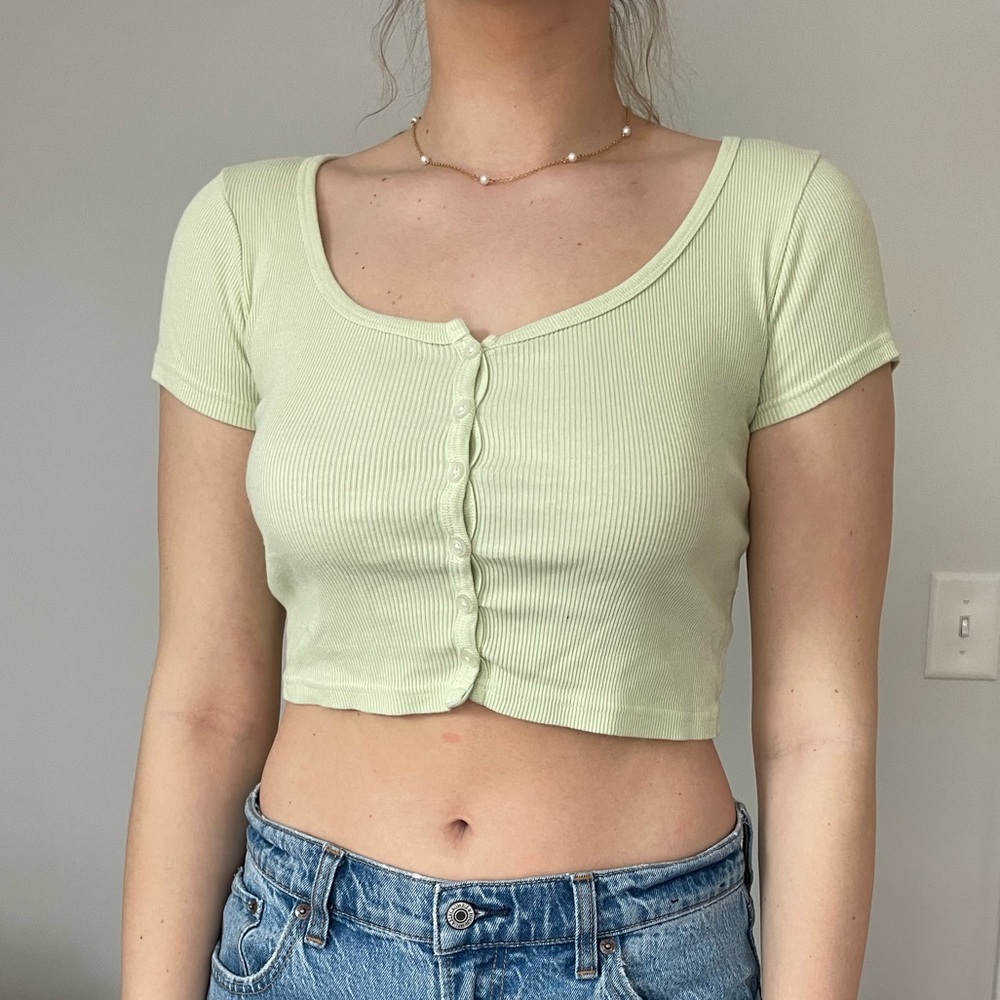 Light Green Brandy Melville Short Sleeve One Size